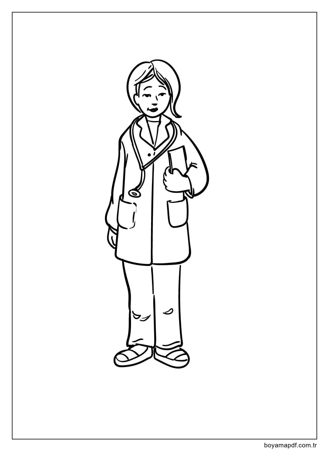 Normal Kadın Doktor Boyama Sayfası