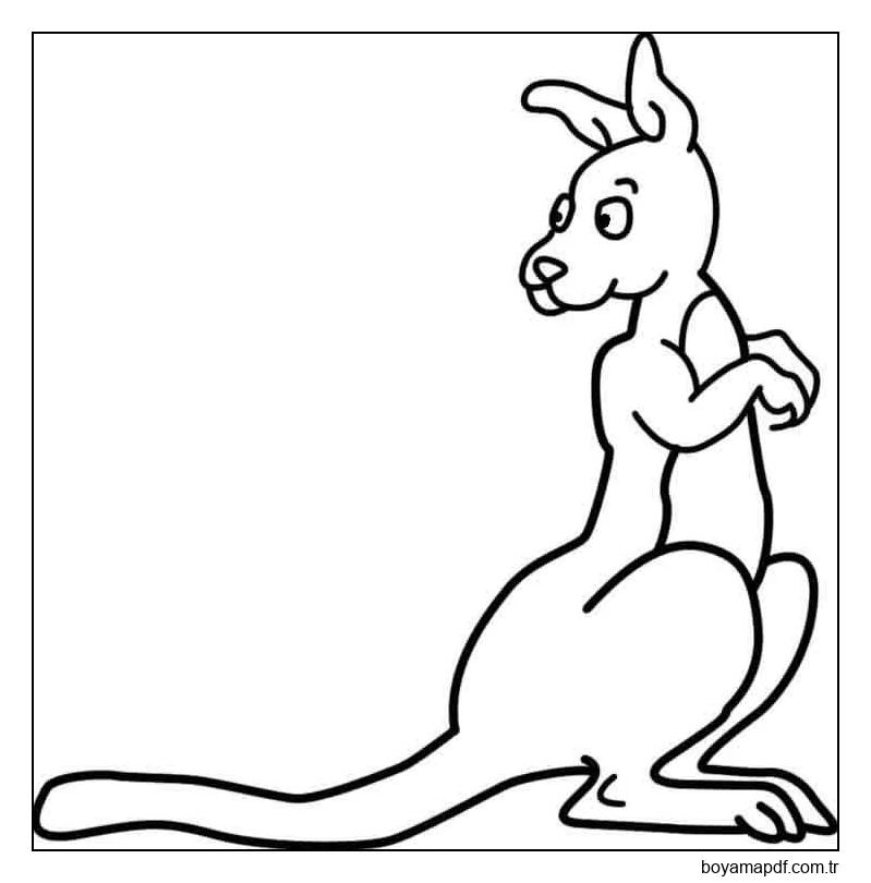 Normal Kanguru karakter çizimi