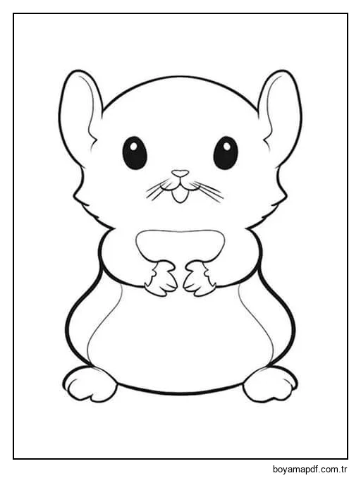 Oturan Hamster karakter çizimi