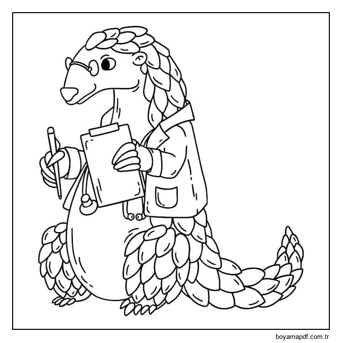 Pangolin Doktor Boyama Sayfası