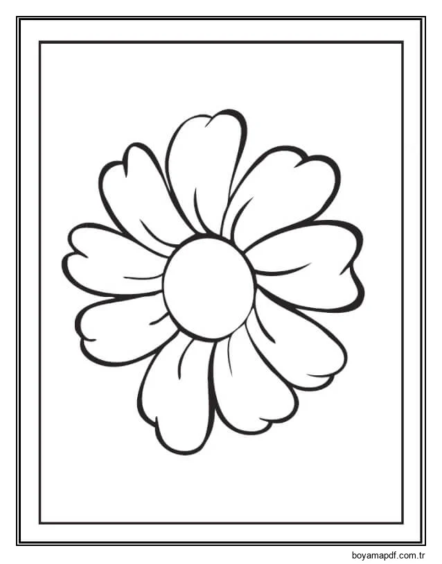 Papatya Ayçiçeği Boyama Sayfası