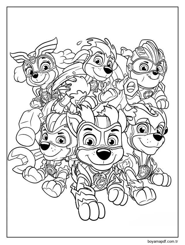 Paw Patrol 1'i çiz Boyama Sayfası