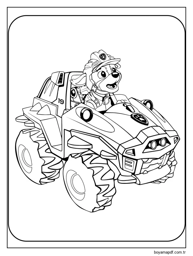 Paw Patrol 3'i çiz Boyama Sayfası