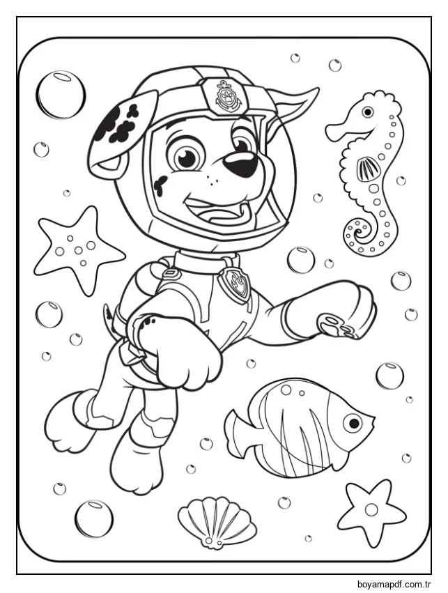 Paw Patrol 5'i çiz Boyama Sayfası