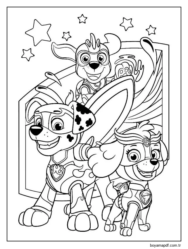 Paw Patrol 6'i çiz Boyama Sayfası