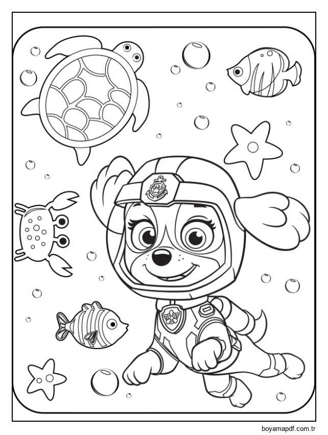 Paw Patrol resmini çiz Boyama Sayfası