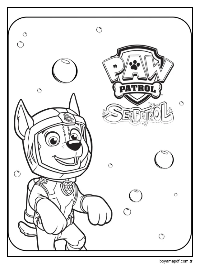Paw Patrol'u basit çiz Boyama Sayfası