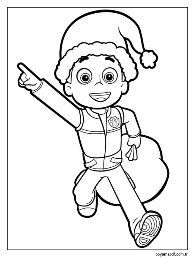 Paw Patrol'u kolayca çizin Boyama Sayfası