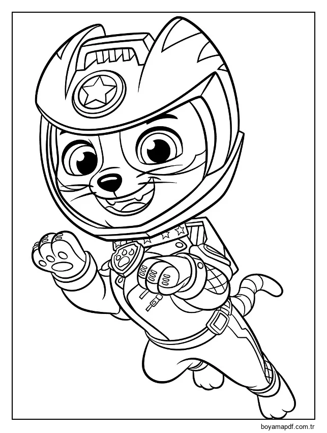 Paw Patrol'u sevimli çiz Boyama Sayfası