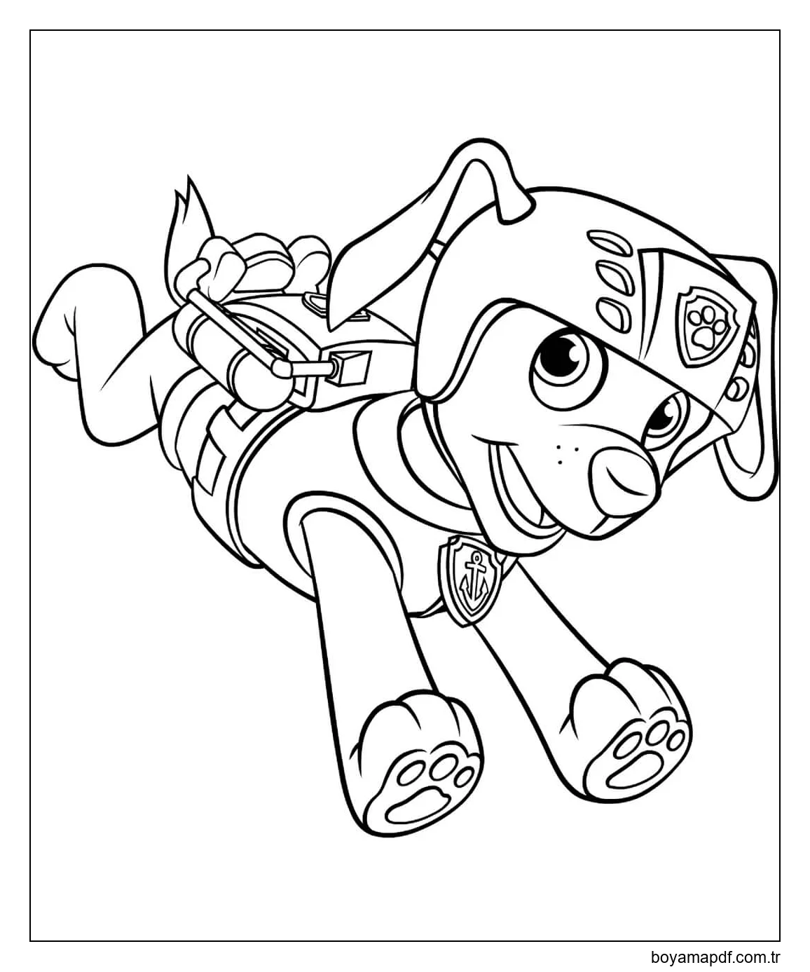 PAW Patrol Zuma Koşusu Boyama Sayfası