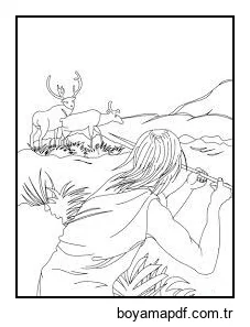 Pervane ile Avcılık Homo Sapiens karakter çizimi