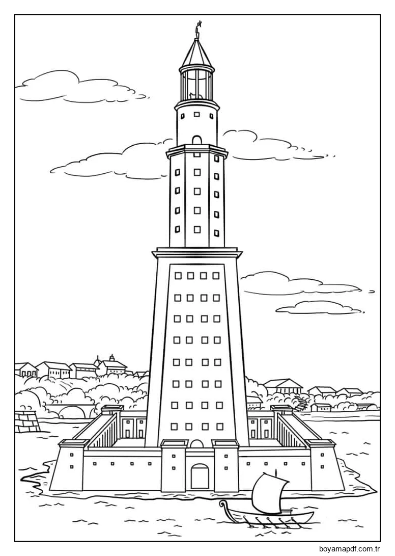 Pharos Deniz Feneri karakter çizimi