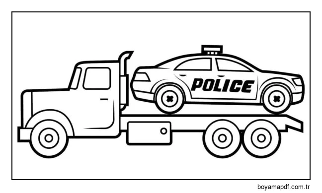 Polis arabasının tahliyesi Boyama Sayfası