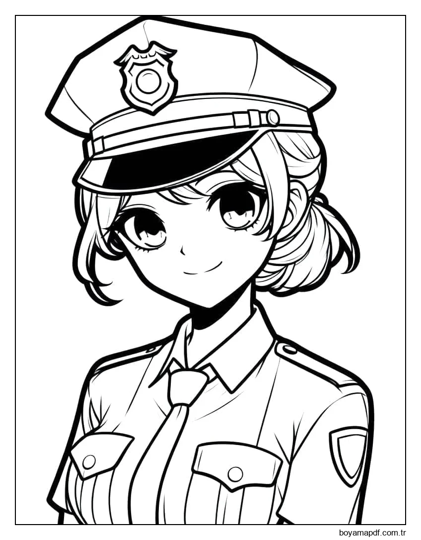 Polis Çizimi 1 Boyama Sayfası
