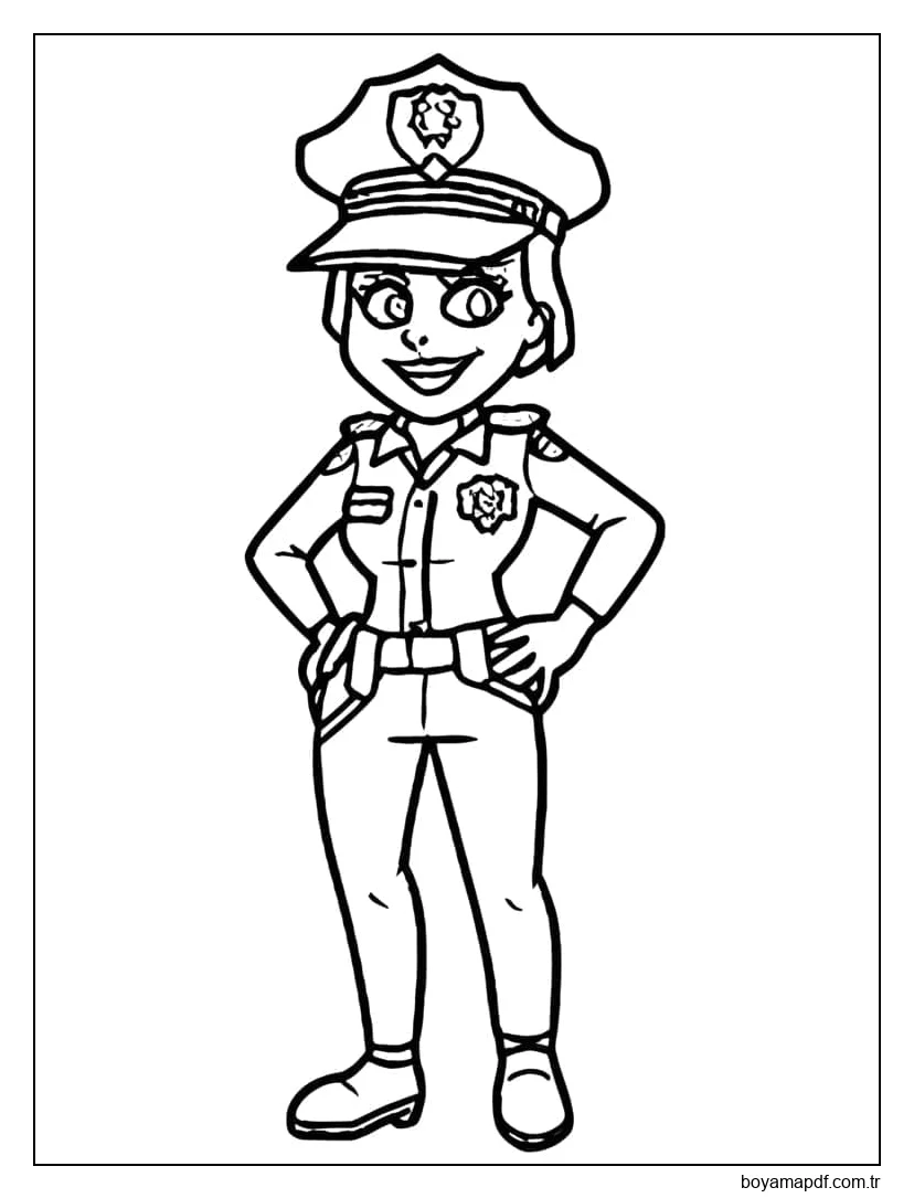 Polis Çizimi 2 Boyama Sayfası
