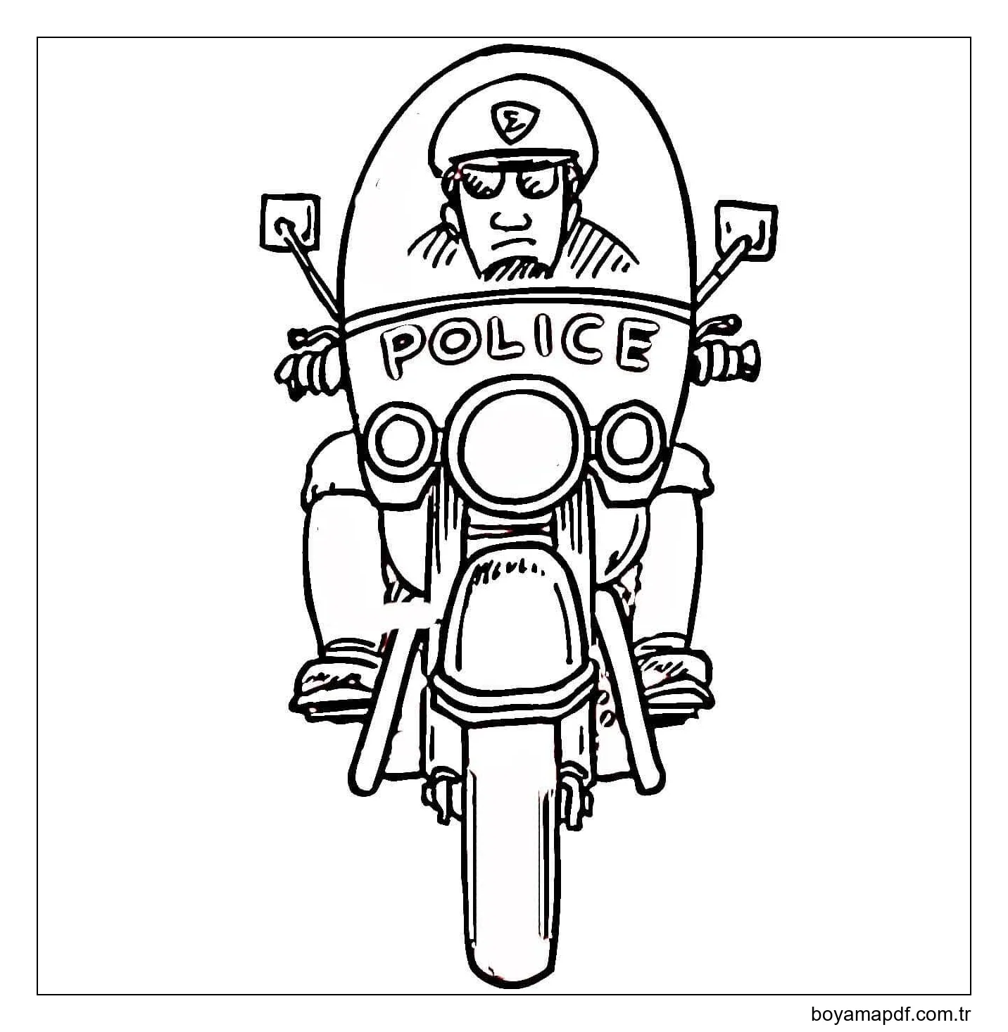 Polis çizimi basit Boyama Sayfası