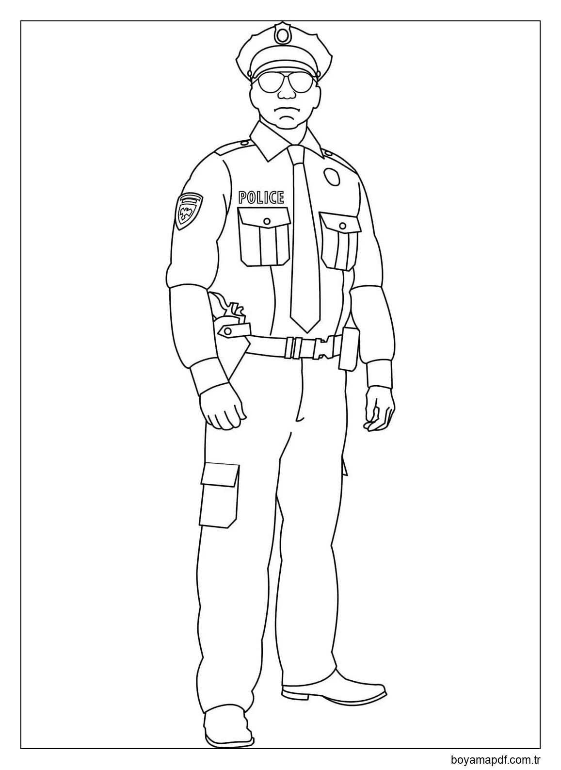 Polis çizimi temel Boyama Sayfası