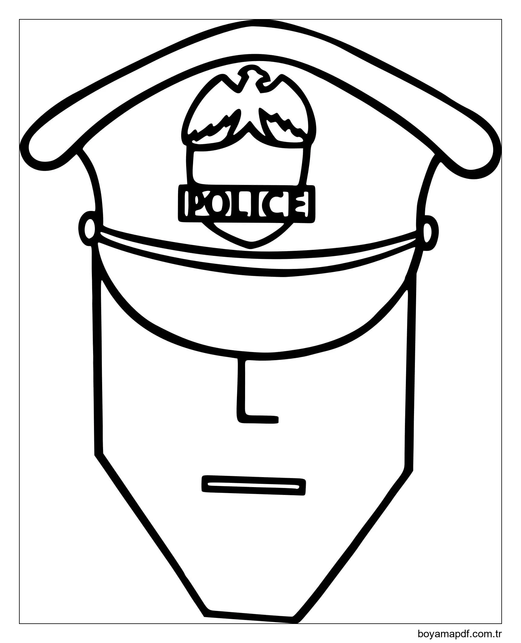 Polis çizimi yazdırılabilir Boyama Sayfası