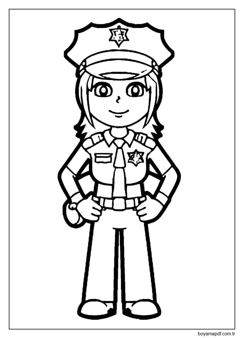 Polis çocuklara ücretsiz Boyama Sayfası