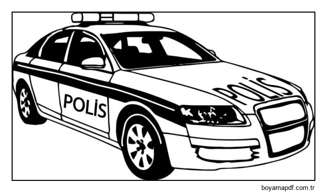 Polis için araç Boyama Sayfası