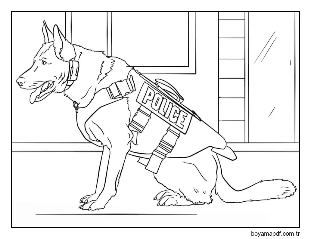 Polis Köpeği Boyama Sayfası