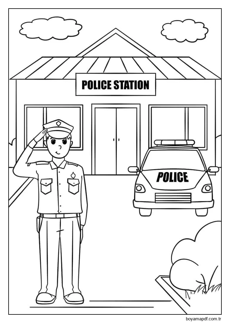 Polis Merkezi Boyama Sayfası