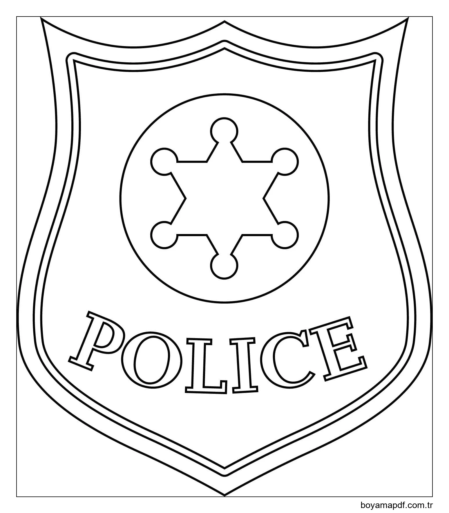 Polis ücretsiz çiz Boyama Sayfası