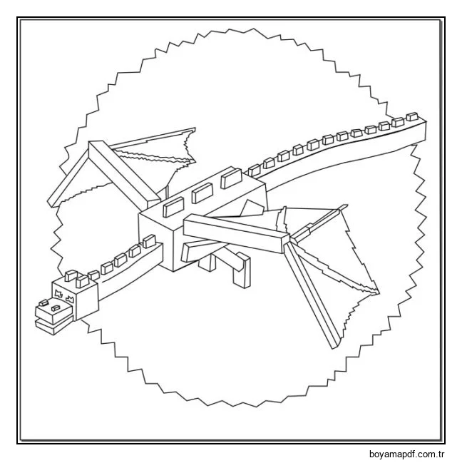 Portaldan uçan ejderha Boyama Sayfası