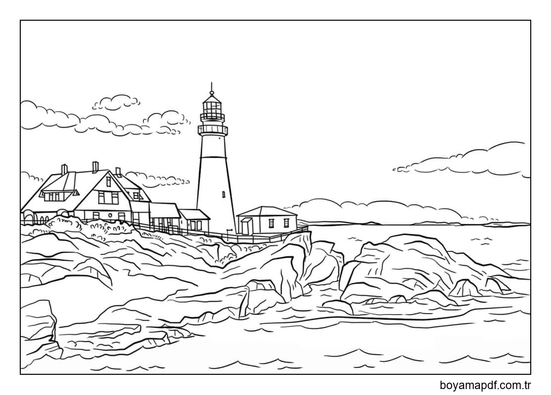 Portland Deniz Feneri karakter çizimi