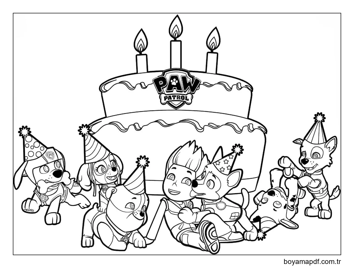 Ryder'a Mutlu Yıllar Boyama Sayfası