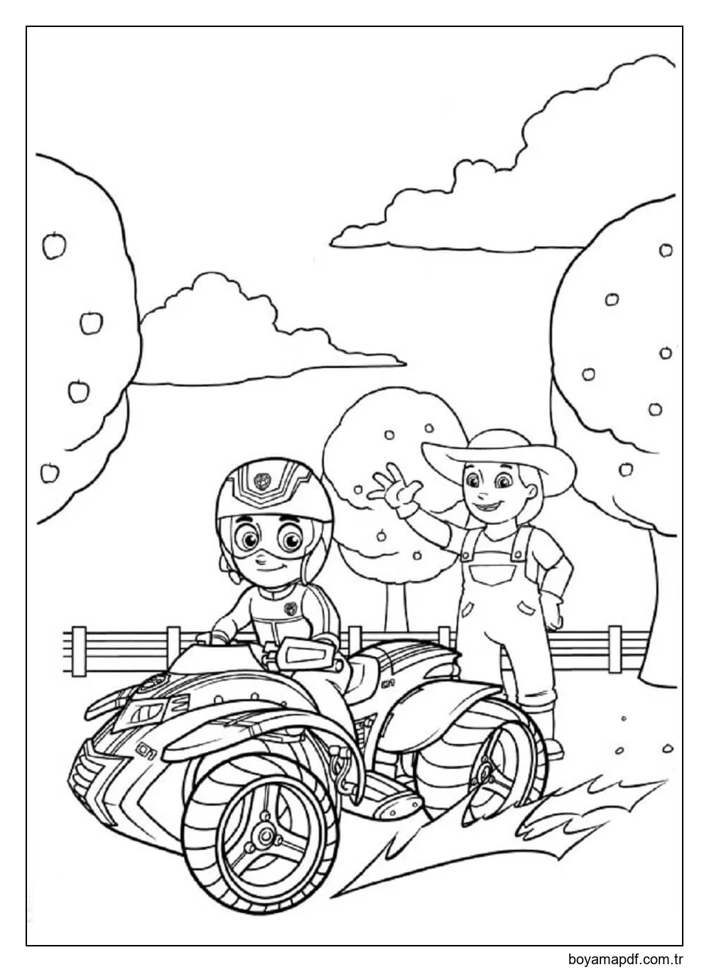 Ryder ve Çiftçi Yumi Boyama Sayfası