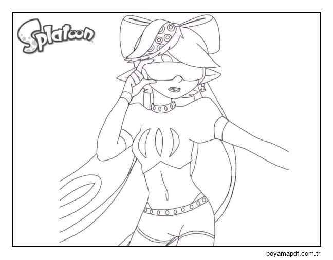 Sanal Gerçeklik Gözlüklü Callie karakter çizimi