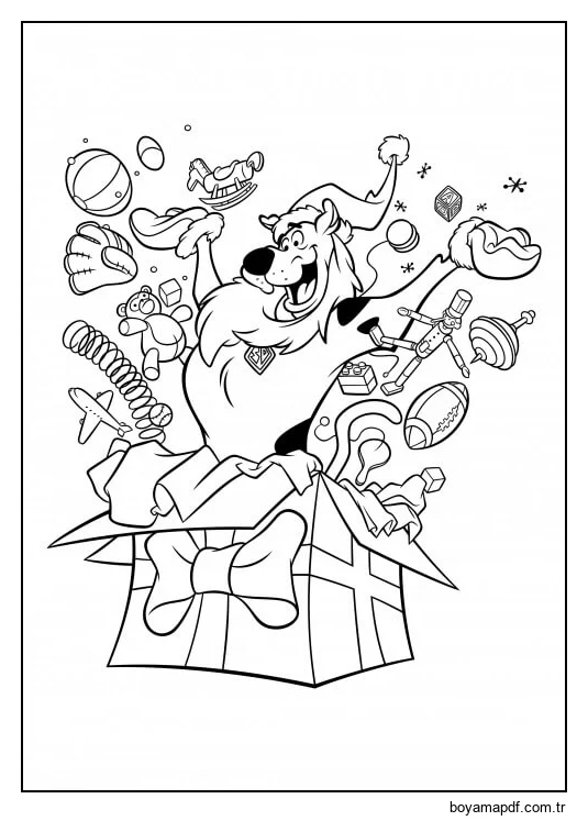Scooby-Doo Hediye Kutusunu Açtı karakter çizimi