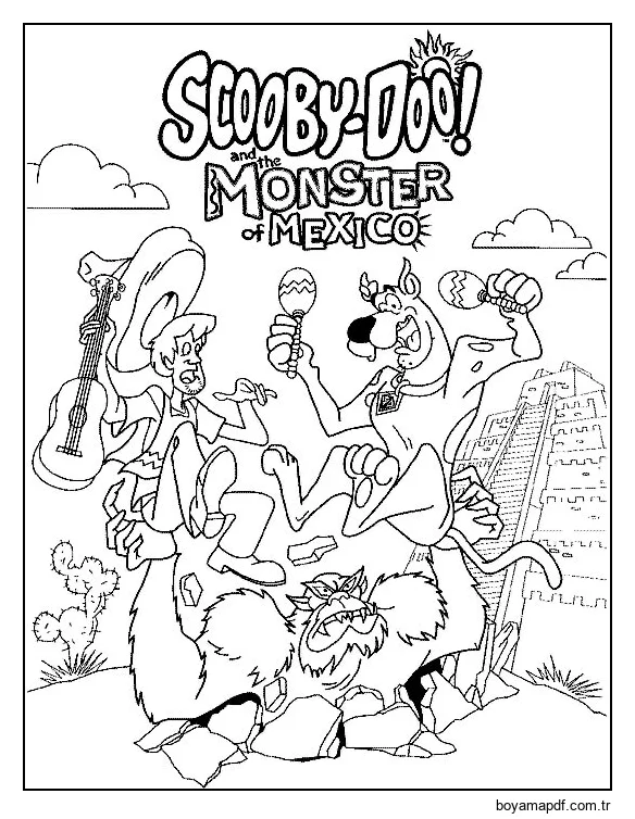 Scooby Doo ve Meksika Canavarı karakter çizimi