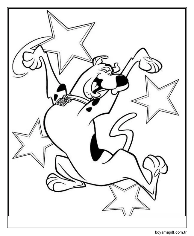 Scooby Doo Yıldızlarla karakter çizimi