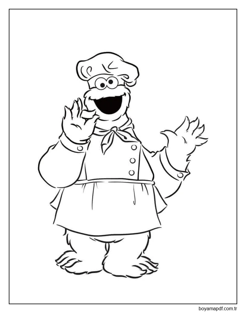 Şef Kurabiye Canavarı karakter çizimi