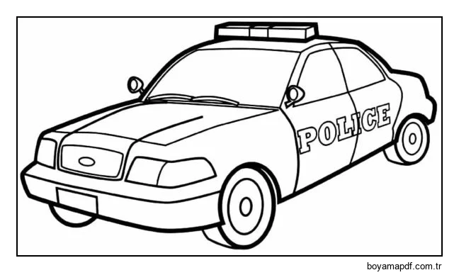 Şehir devriye arabası Boyama Sayfası