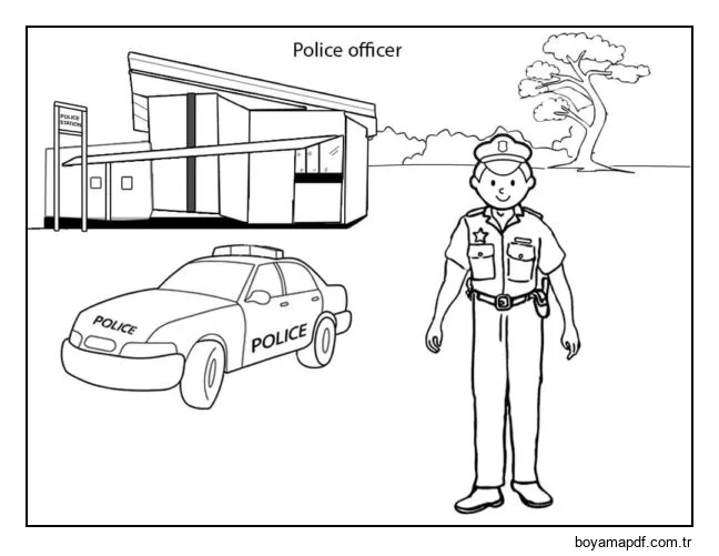 Şehirdeki düzenin ana koruyucuları. Boyama Sayfası