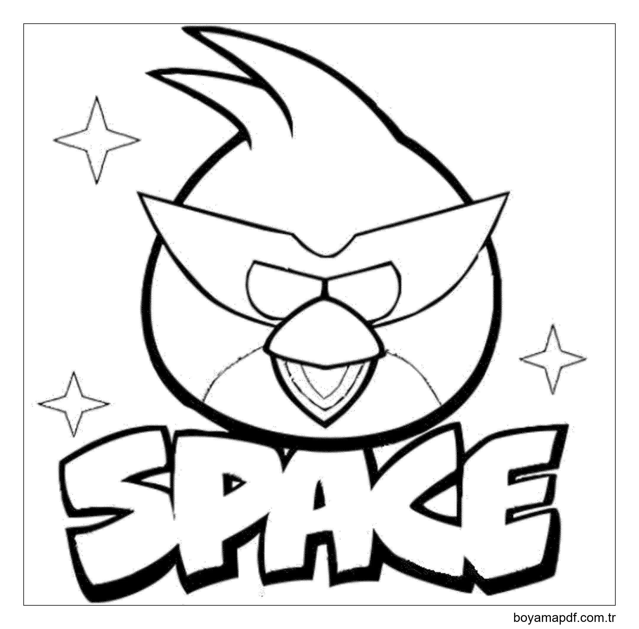 Serin Kırmızı Angry Birds Boyama Sayfası