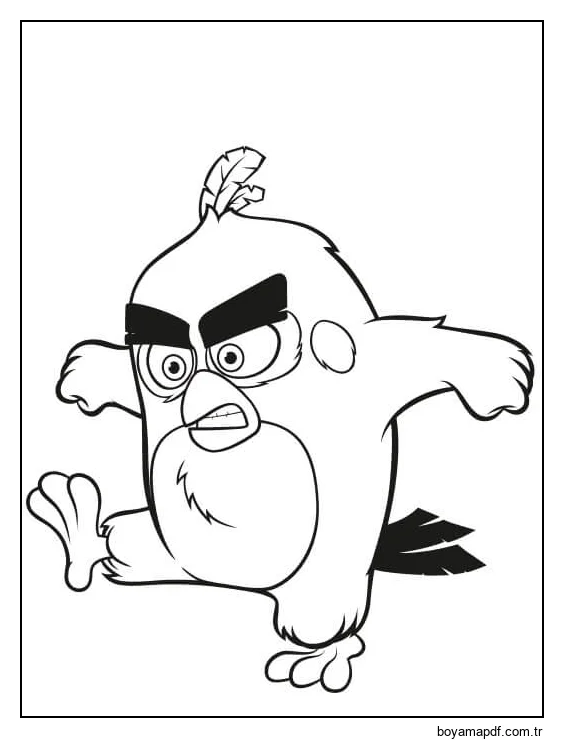 Serin Kırmızı Kuşlar Kızgın Boyama Sayfası