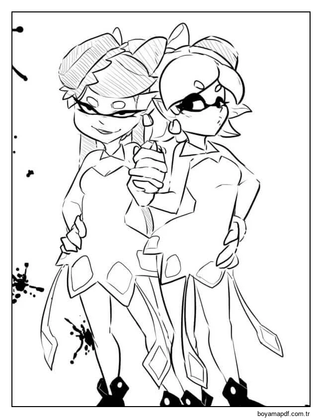 Setrenki Renkli Maskeli Balo İçin Bir Araya Geldi karakter çizimi