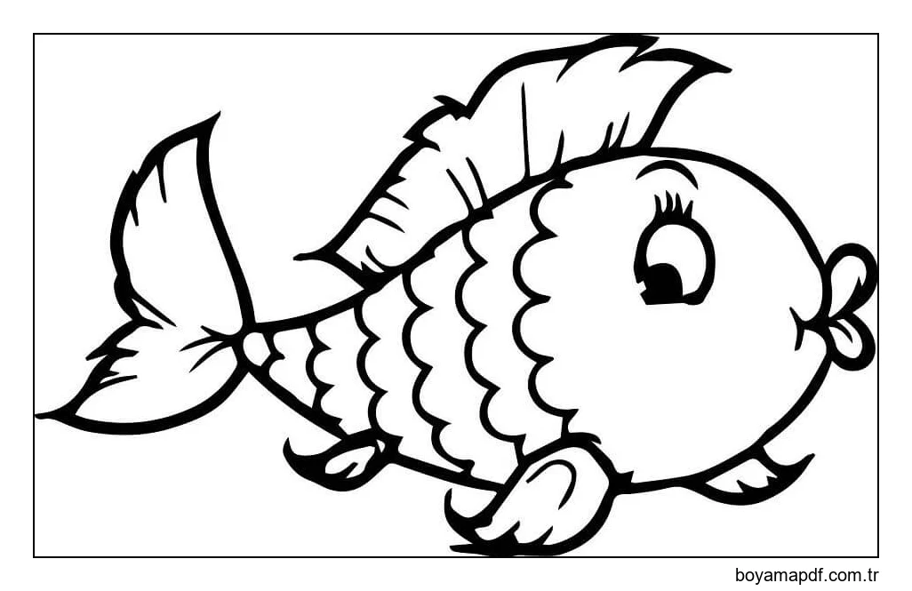 Sevimli Balık karakter çizimi