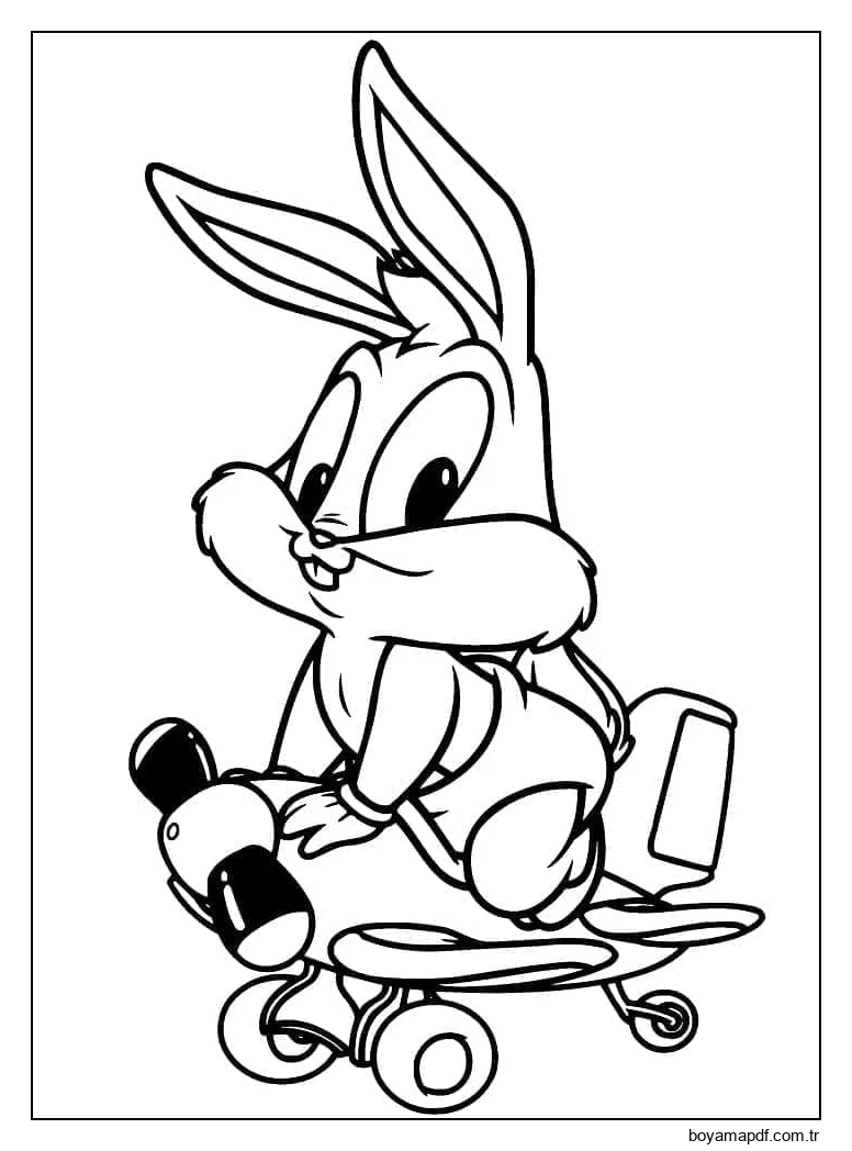 Sevimli bebek Bugs Bunny karakter çizimi