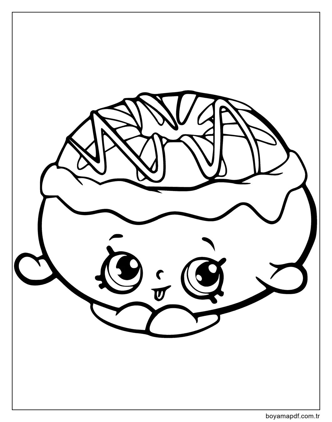 Sevimli Çörek Shopkins karakter çizimi