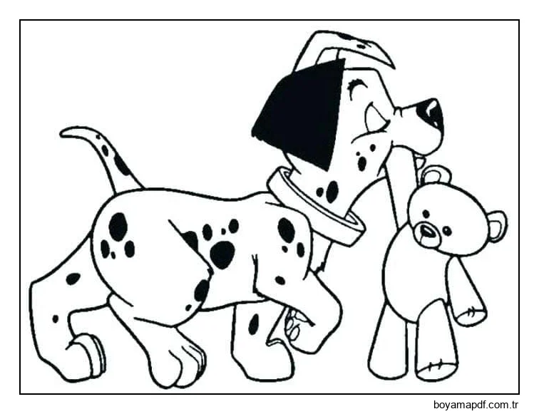 Sevimli Dalmaçyalı karakter çizimi