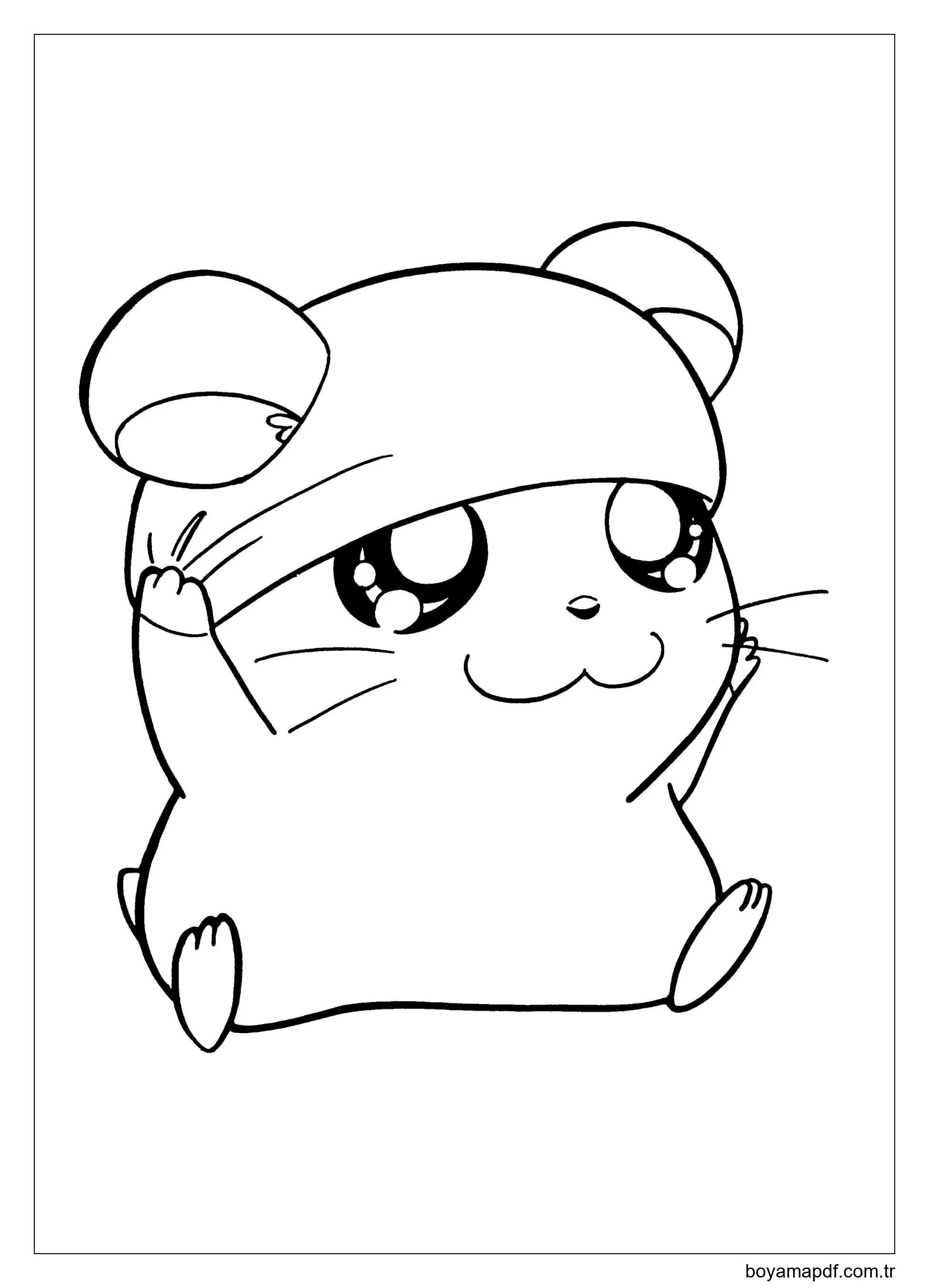 Sevimli Hamster Gülümseyerek karakter çizimi