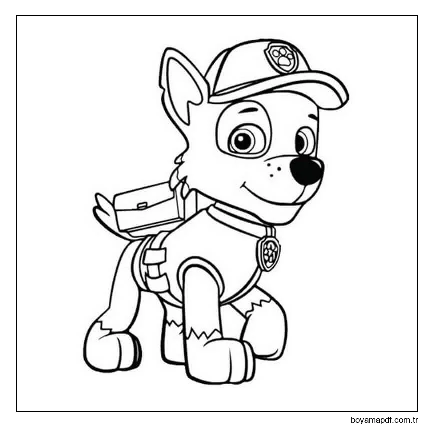 Sevimli Kayalık Pençe Devriyesi Boyama Sayfası