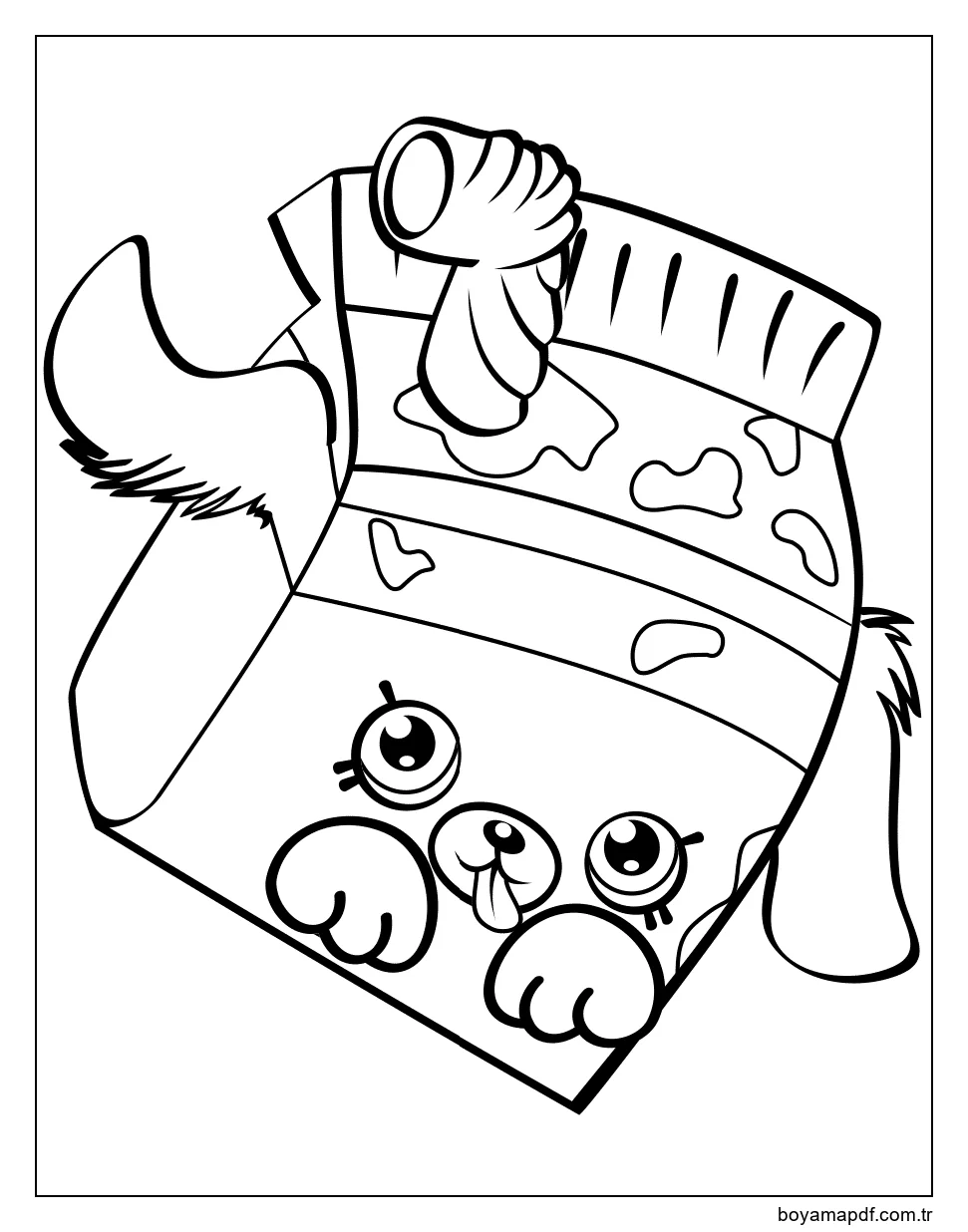 Sevimli Süt Tomurcuğu Shopkin karakter çizimi