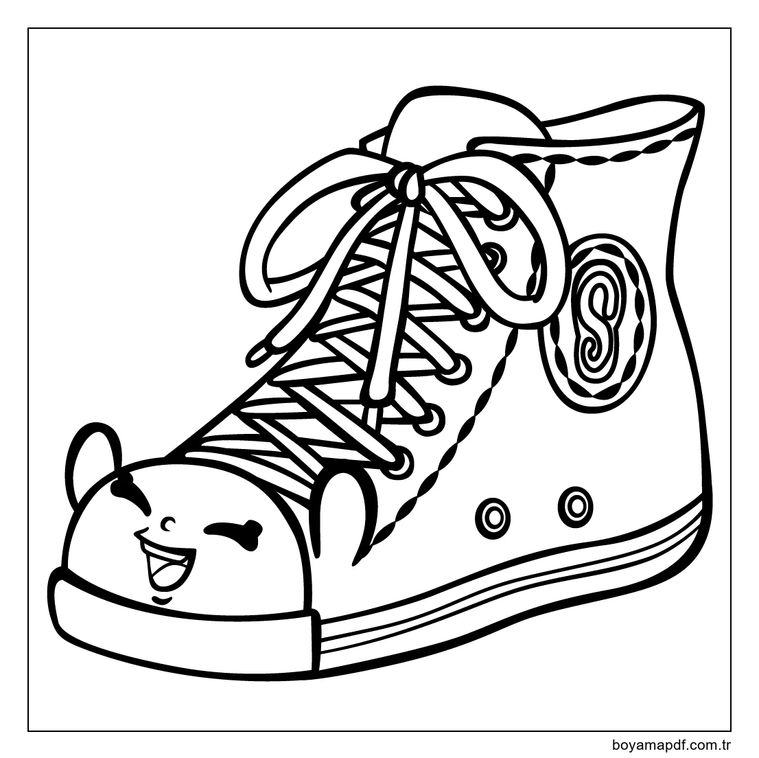 Shopkins Spor Ayakkabı karakter çizimi