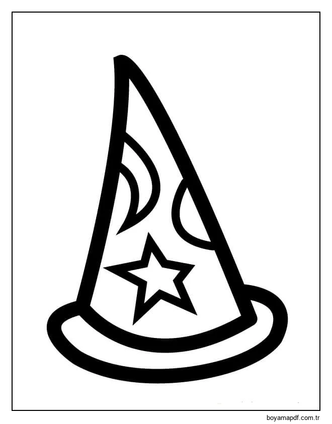 Sihirbaz şapkası karakter çizimi